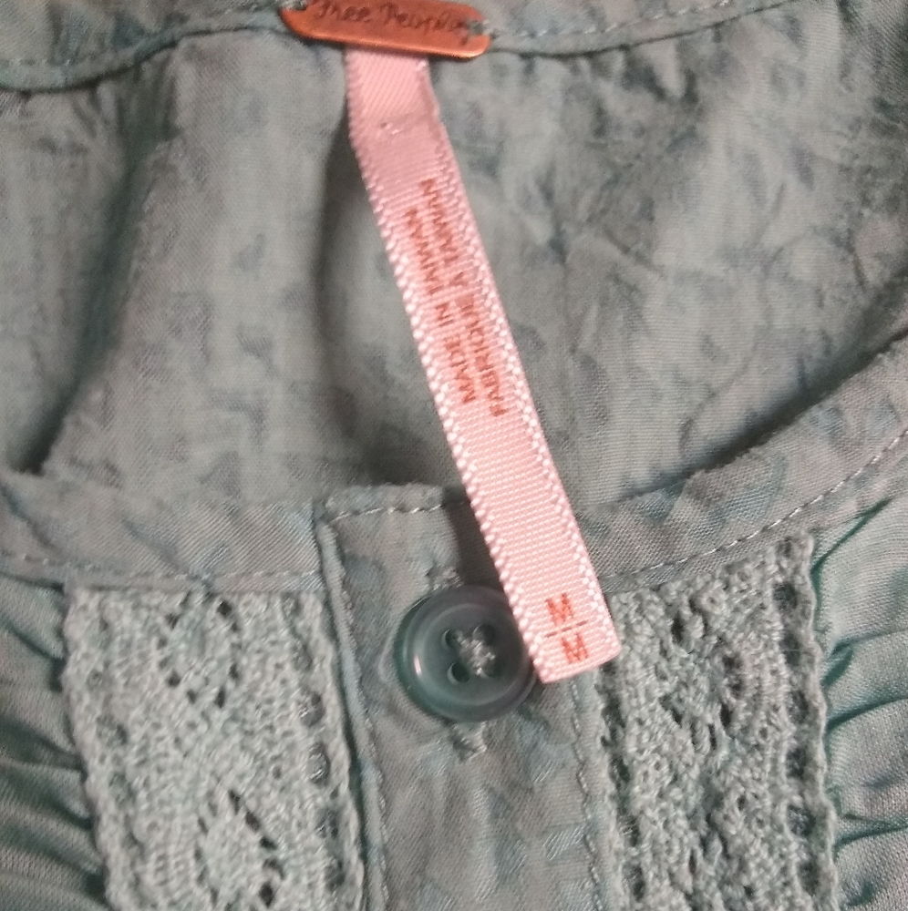 Free People Romance peplum tank teal size M - Picture 7 of 8